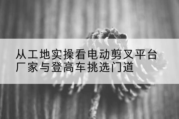 双城电动剪叉升降平台厂家-从工地实操看电动剪叉平台厂家与登高车挑选门道