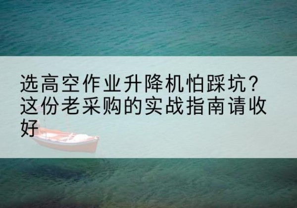 双城高空作业升降机厂家推荐-选高空作业升降机怕踩坑？这份老采购的实战指南请收好